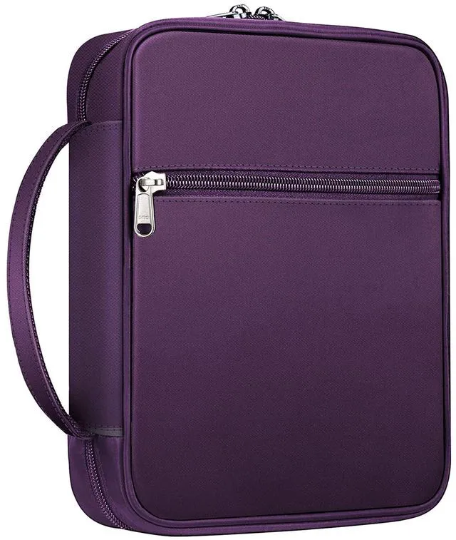 Main image of Bible Cover, Carrying Book Case Bible Bag with Handle Church Protective with Zippered Pocket, Gift for Mother Lady Women Men, Maroon