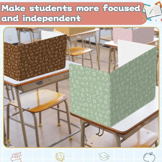 Alt view image 7 of 7 - 36 Pack Privacy Shields for Student Desk Colorful Desk Dividers Durable Privacy Folders Testing Dividers Shield Study Boards Panel Partition for Classroom Teacher Back to School Supplies