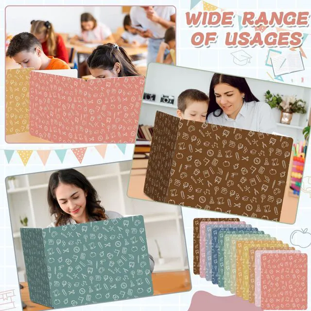 Alt view image 6 of 7 - 36 Pack Privacy Shields for Student Desk Colorful Desk Dividers Durable Privacy Folders Testing Dividers Shield Study Boards Panel Partition for Classroom Teacher Back to School Supplies