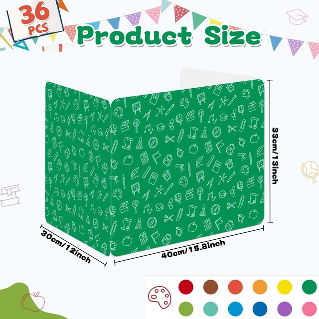 Alt view image 2 of 7 - 36 Pack Privacy Shields for Student in 12 Vibrant Colors Desk Dividers Durable Privacy Folders Testing Divider Shield Study Boards Panel Partition for Classroom Teacher Back to School Supplies
