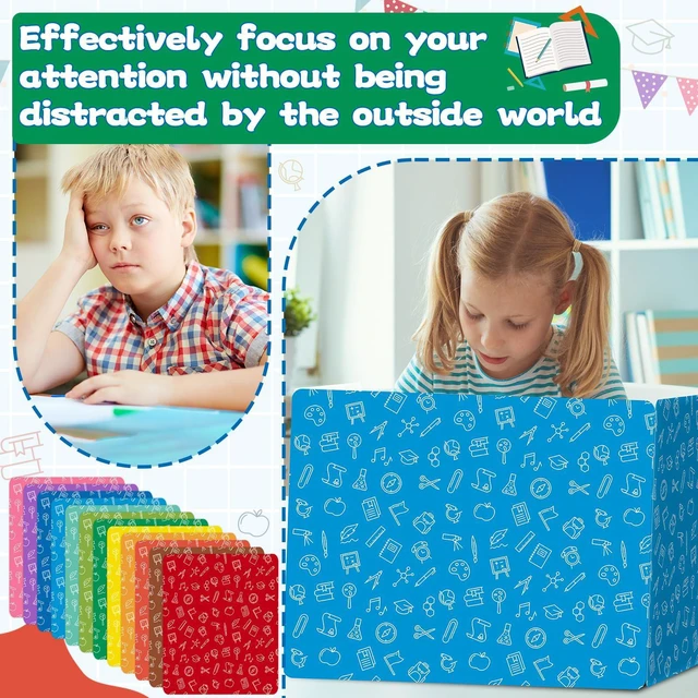 Alt view image 4 of 7 - 36 Pack Privacy Shields for Student in 12 Vibrant Colors Desk Dividers Durable Privacy Folders Testing Divider Shield Study Boards Panel Partition for Classroom Teacher Back to School Supplies