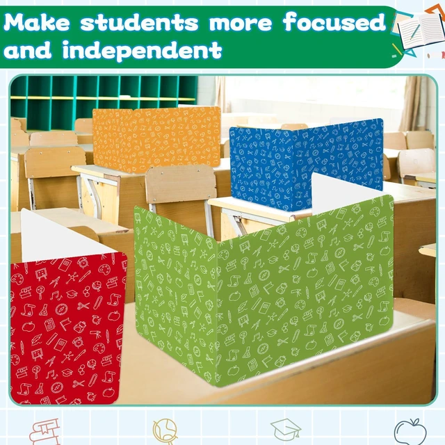 Alt view image 7 of 7 - 36 Pack Privacy Shields for Student in 12 Vibrant Colors Desk Dividers Durable Privacy Folders Testing Divider Shield Study Boards Panel Partition for Classroom Teacher Back to School Supplies
