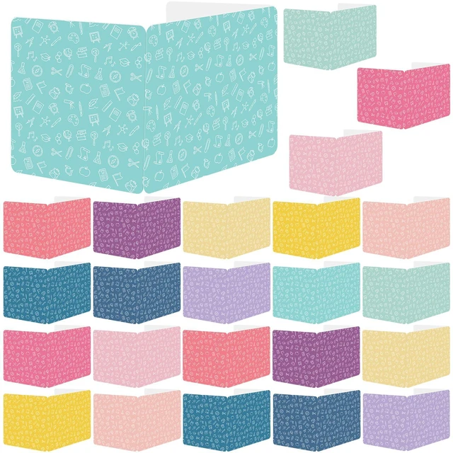 Main image of 24 Pack Privacy Shields for Student Colorful Motivational Desk Dividers Durable Privacy Folders Testing Divider Shield Study Board Panel Partition for Classroom Teacher Back to School Supplies