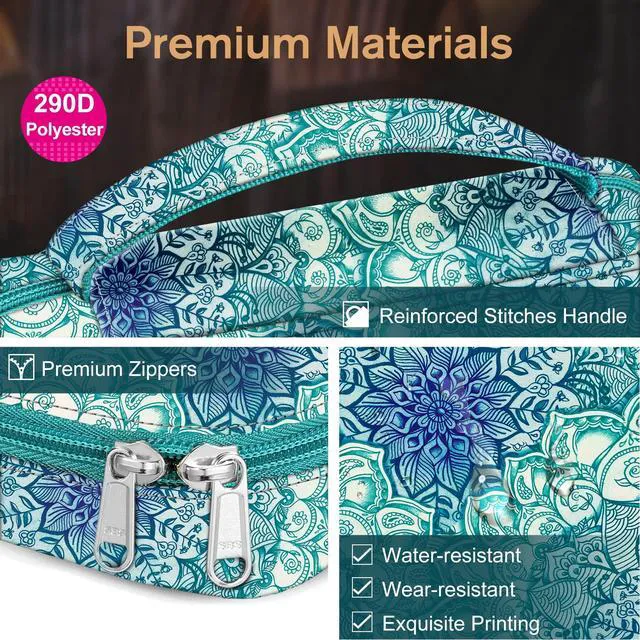 Alt view image 6 of 7 - Bible Cover, Carrying Book Case Bible Bag with Handle Church Protective with Zippered Pocket, Gift for Mother Lady Women Men, Emerald Illusions