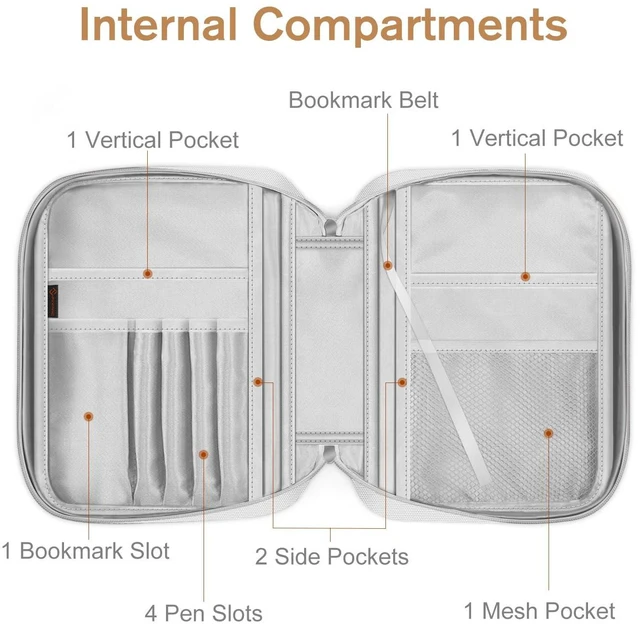 Alt view image 6 of 7 - Bible Cover, Carrying Book Case Bible Bag with Handle Church Protective with Zippered Pocket, Gift for Mother Lady Women Men, Game Gray