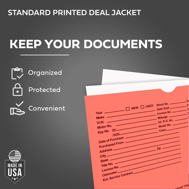 Alt view image 4 of 7 - Printed Vehicle Deal Envelopes 9x12 Deal Jackets (100 shrink wrapped) (Salmon)