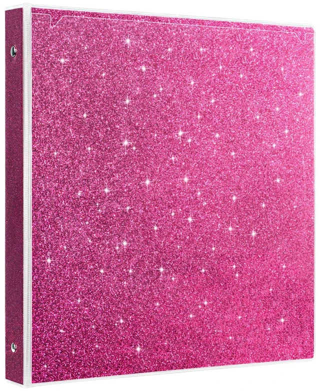 Main image of 3 Ring Binder 1 Inch Pink Binders Fashion View Binder with 2 Pockets for Office Supplies, Waterproof, Deep Pink