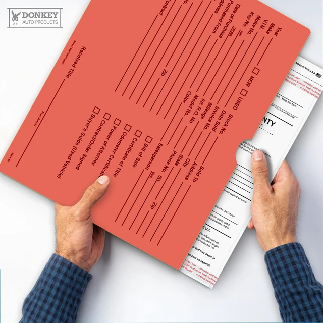 Alt view image 6 of 7 - Printed Vehicle Deal Envelopes 9x12 Deal Jackets (100 shrink wrapped) (Salmon)