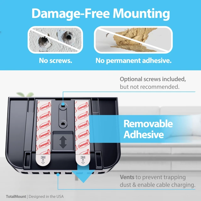 Alt view image 4 of 7 - Drop-Free Remote Holder Removable Adhesive Strips Black | Designed in the USA Simply Put the Remotes In No Tricky Magnet Alignment Needed (Holds 2 or 3 Remote Controls)