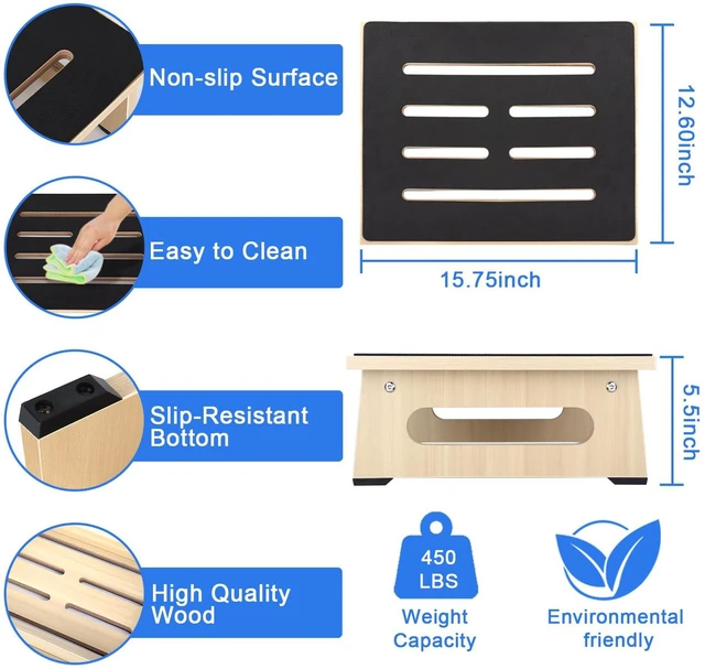 Alt view image 6 of 7 - One Step Stool for Adults Seniors with Non-Slip Rubber Stepping Feet, Heavy Duty Platform Step Stools, 5.5 in Portable Bed Steps for High Beds for Bathroom, Bedroom, Kitchen & Bedside Kids Support