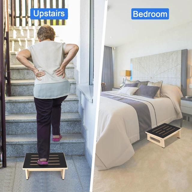 Alt view image 7 of 7 - One Step Stool for Adults Seniors with Non-Slip Rubber Stepping Feet, Heavy Duty Platform Step Stools, 5.5 in Portable Bed Steps for High Beds for Bathroom, Bedroom, Kitchen & Bedside Kids Support