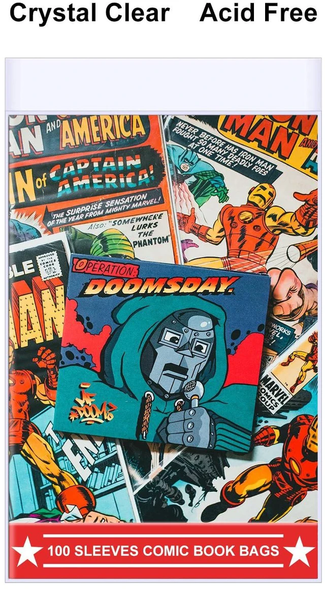 Alt view image 4 of 6 - 100ct Silver-Age Comic-Book-Bags and Boards - Reusable Comic Book Boards and Bags for Comic Book Storage, 1 1/2" Flap Comic Bags and Backing Boards, Clear Protector and Protection Board Cardboards