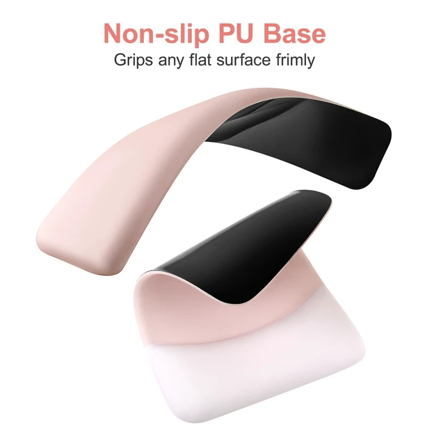 Alt view image 4 of 7 - Keyboard Mouse Pad Set, Large Gaming Mouse Pad&Keyboard Wrist Rest Rectangular Mousepad with Wrist Rest&Coaster, Ergonomic Non-Slip&Easy Typing Pad with Curved Silicone Lining, Baby Pink