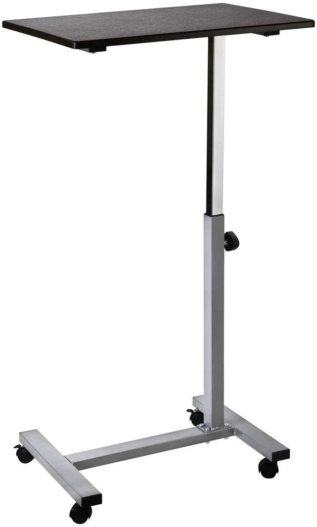 Main image of Airlift Height Adjustable Mobile Rolling Laptop Cart Computer Workstation Desk Table for Home, Office, Classroom, Hospital, w/Wheels, Overbed Sit Stand (24"), Espresso