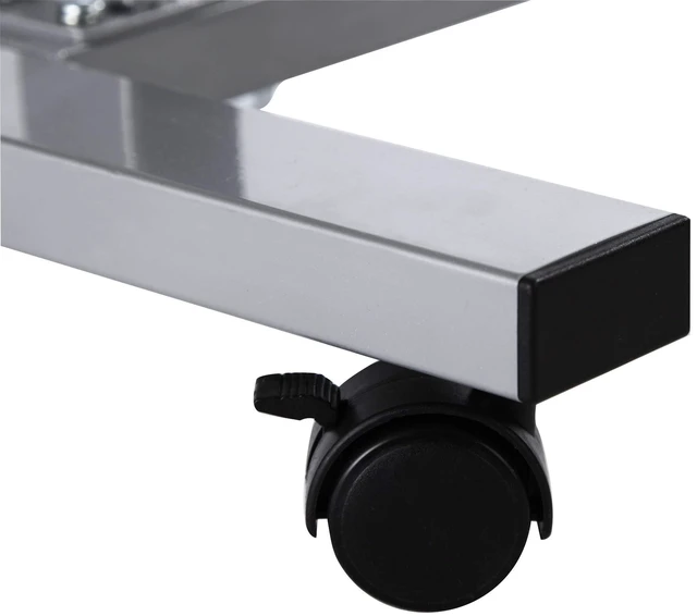 Alt view image 6 of 7 - Airlift Height Adjustable Mobile Rolling Laptop Cart Computer Workstation Desk Table for Home, Office, Classroom, Hospital, w/Wheels, Overbed Sit Stand (24"), Espresso