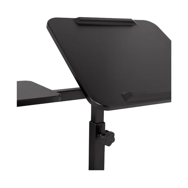 Alt view image 4 of 7 - Airlift Height Adjustable Mobile Rolling Laptop Cart Computer Workstation Desk, Table for Home, Office, Classroom, Hospital, w/Wheels, Black, Tilt w/Side Table (28") (New Model)