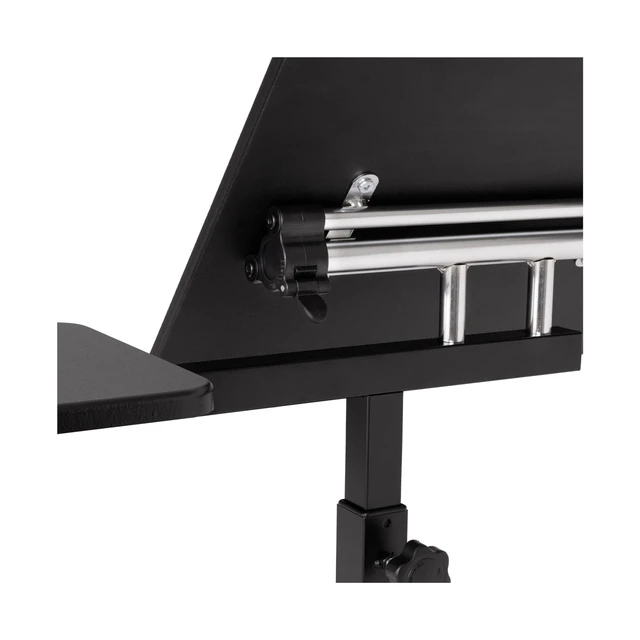 Alt view image 5 of 7 - Airlift Height Adjustable Mobile Rolling Laptop Cart Computer Workstation Desk, Table for Home, Office, Classroom, Hospital, w/Wheels, Black, Tilt w/Side Table (28") (New Model)