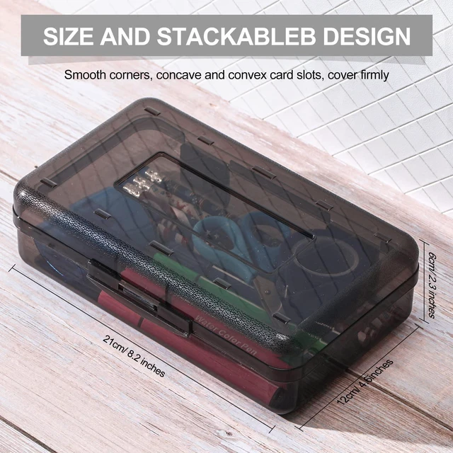 Alt view image 2 of 6 - 12 Pack Pencil Boxes Bulk, Large Plastic Case,Gray Stackable Hard Storage Box with Snap Lid for School Classroom, Desk Drawer Organizer, Crayons Markers Kids Supplies
