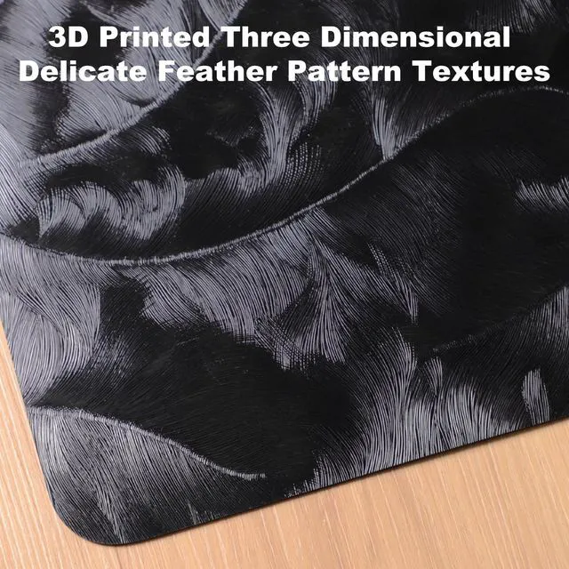Alt view image 2 of 6 - 60" x 75" Office Mat for Hardwood Floor with 3D Feather Design,Waterproof&Non-Slip Computer Floors Mat,Utility Office Floor Mats for Rolling Chairs Hardwood,Office Chair Floors Protector for Home&Game