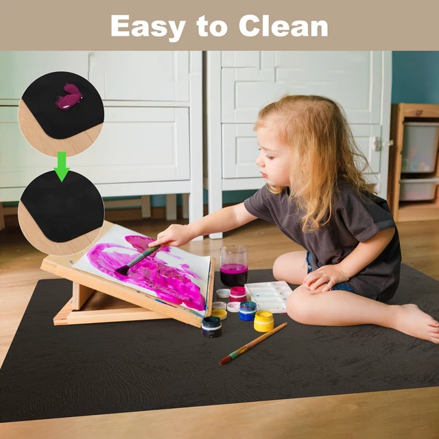 Alt view image 5 of 6 - 60" x 75" Office Mat for Hardwood Floor with 3D Feather Design,Waterproof&Non-Slip Computer Floors Mat,Utility Office Floor Mats for Rolling Chairs Hardwood,Office Chair Floors Protector for Home&Game