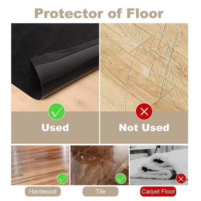 Alt view image 4 of 6 - 60" x 75" Office Mat for Hardwood Floor with 3D Feather Design,Waterproof&Non-Slip Computer Floors Mat,Utility Office Floor Mats for Rolling Chairs Hardwood,Office Chair Floors Protector for Home&Game