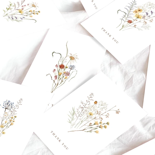 Alt view image 2 of 6 - Wildflower Thank You Cards with Envelopes (100 pack 4x6) - Floral Thank You Cards with Adhesive Envelope & Matching Stickers - Gifts for Birthday, Wedding, Bridal Showers, Baby Showers