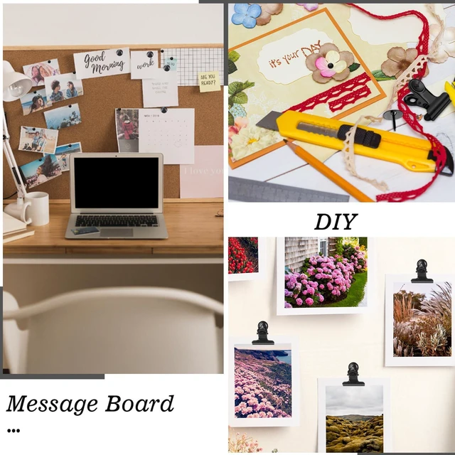 Alt view image 6 of 7 - 310 Pcs Black Push Pins Set, 5 Styles for Cork Board, Office, Home Plastic Heads, Steel Points, Includes Clips And Hooks, Storage Box, For Notes, Photos, Maps, And Calendars