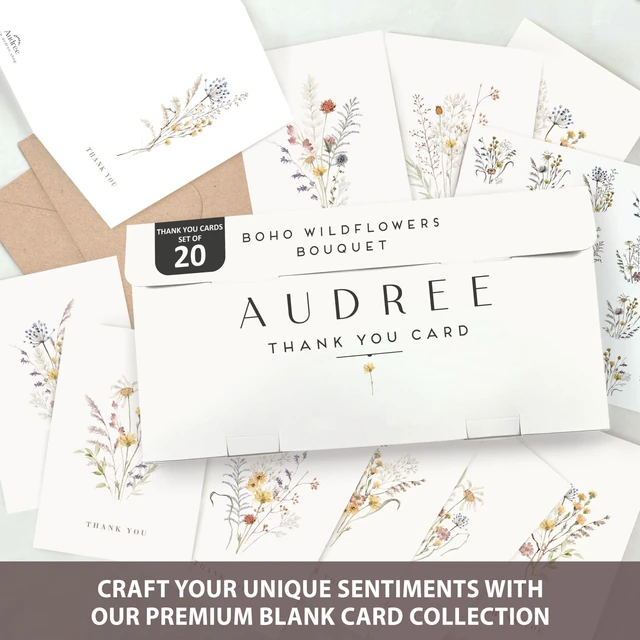 Alt view image 6 of 6 - Wildflower Thank You Cards with Envelopes (100 pack 4x6) - Floral Thank You Cards with Adhesive Envelope & Matching Stickers - Gifts for Birthday, Wedding, Bridal Showers, Baby Showers
