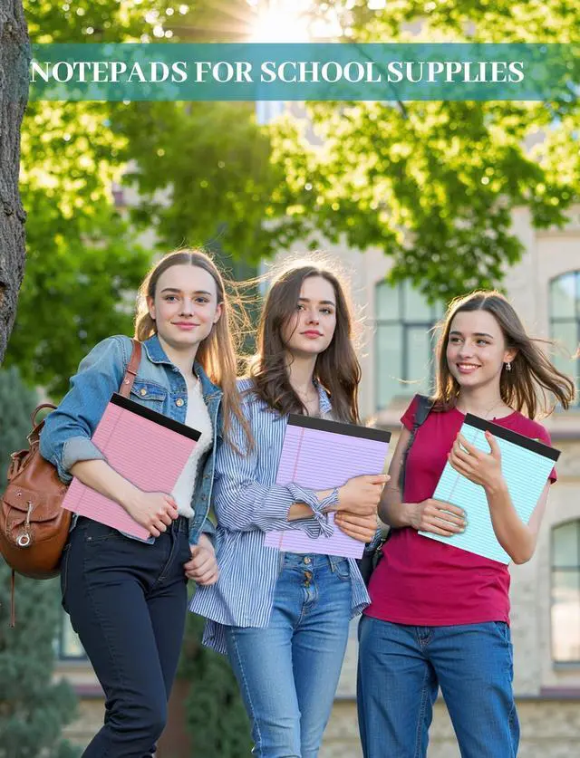 Alt view image 6 of 7 - 12 Pack Legal Pads 8.5 x 11 College Ruled, 30 Sheets Per Colored Note Pads Perforated Lined Paper Pads 8.5x11, Writing Pads with Sturdy Backing, Legal Pads for School, Office, Home