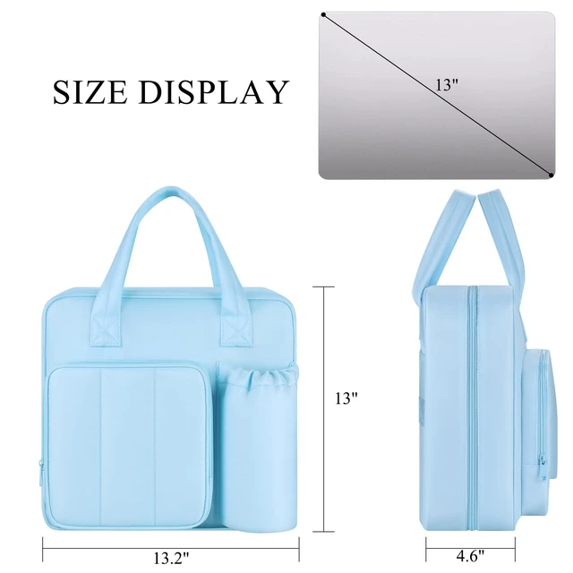 Alt view image 3 of 7 - Upgraded Zipper Binder | 3-Inch & 2-Inch O-Rings, 600 Sheet Capacity Trapper Keeper with 13 Inch Laptop Sleeve & Water Bottle Holder, Binder Bag with Multi-Pockets & Shoulder Strap (Blue)
