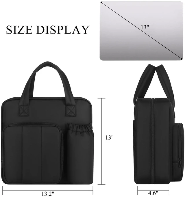 Alt view image 3 of 7 - Upgraded Zipper Binder | 3-Inch & 2-Inch O-Rings, 600 Sheet Capacity Trapper Keeper with 13 Inch Laptop Sleeve & Water Bottle Holder, Binder Bag with Multi-Pockets & Shoulder Strap (Black)