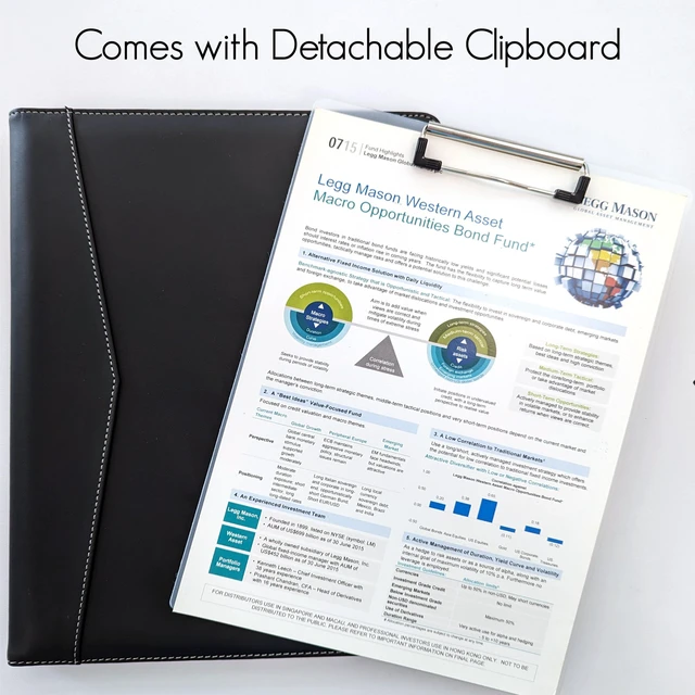 Alt view image 5 of 7 - Padfolio Folder with Removable Clipboard | Portfolio Organizer | Binder with Storage for Notebook, Notepad | Nursing Clipboard Folio, CNA Accessories for Work | Vegan Leather