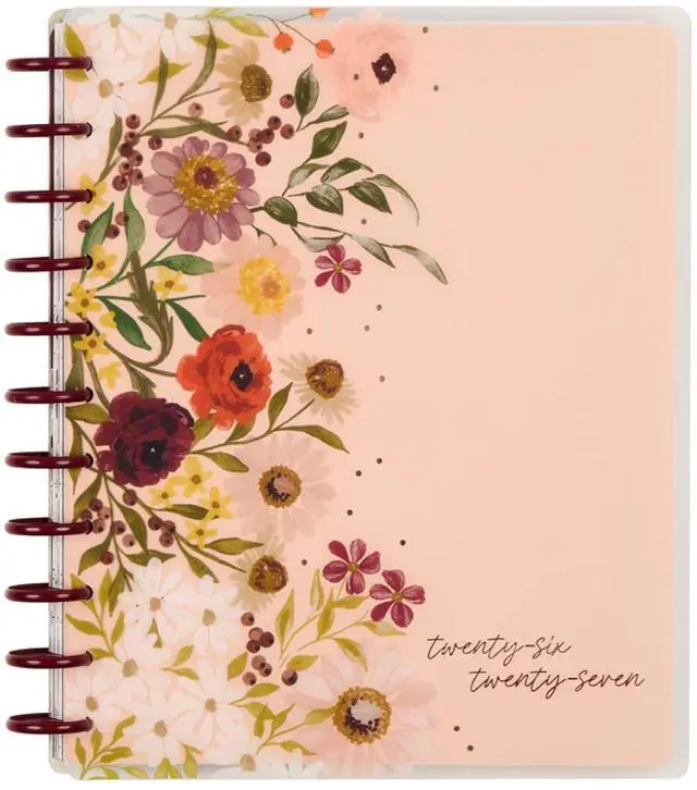 Main image of Happy Planner Disc-Bound Planner July 2026June 2027, Big Size Includes 3 extra months and 2 sticker sheets, 8.5" x 11", Dashboard Layout, Wildflower Whimsy theme