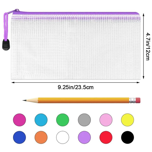 Alt view image 2 of 7 - 36 Pack A6 Mesh Zipper Pouch, 12 Colors Mini Storage Organizer Bags A6 Colorful Pouches Sort Cards, Crafts and Small Items; 12 Colors Make Daily Organization Simple and Efficient with Visible