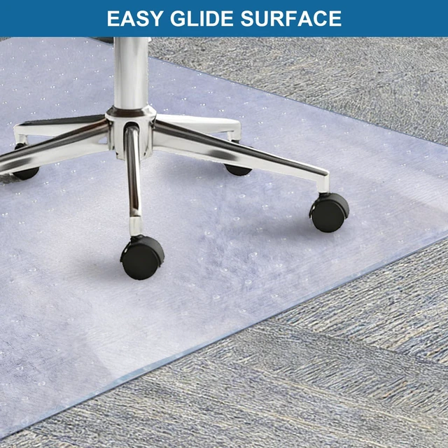 Alt view image 4 of 7 - Clear Office Chair Mat for Carpet - 46"x60" Heavy-Duty Protection for Low Pile Carpets - Not Suitable for Hardwood Floors
