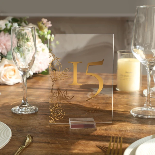 Alt view image 3 of 7 - 3" Clear Acrylic Stand |60 Pack 3mm Slot Wedding Sign Holders, Perfect for Wedding, Table Number, Exhibition, Office, Restaurant, Business