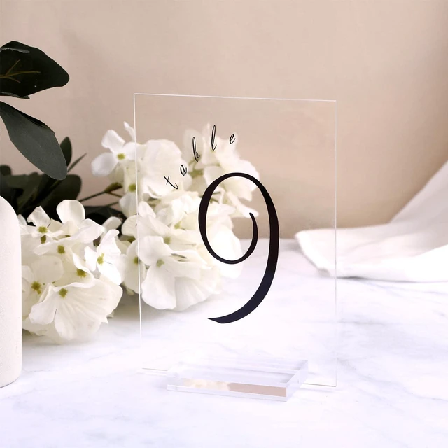 Alt view image 4 of 7 - 3" Clear Acrylic Stand |60 Pack 3mm Slot Wedding Sign Holders, Perfect for Wedding, Table Number, Exhibition, Office, Restaurant, Business