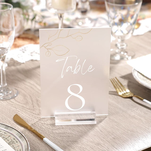 Alt view image 6 of 7 - 3" Clear Acrylic Stand |60 Pack 3mm Slot Wedding Sign Holders, Perfect for Wedding, Table Number, Exhibition, Office, Restaurant, Business
