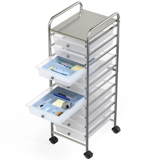Alt view image 6 of 7 - Drawer Organizer Tray, 9 Adjustable Compartments, Blue For Office, Makeup, and Craft Drawer or Desktop Storage