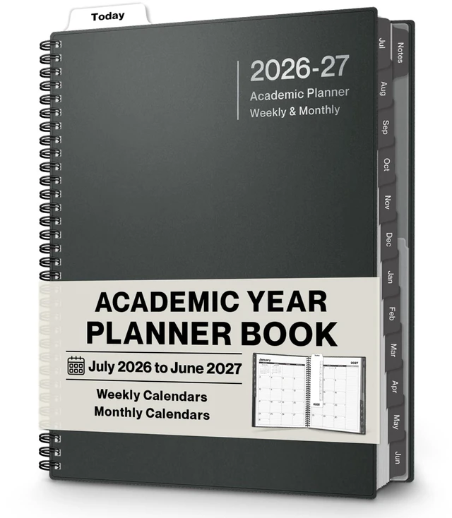 Main image of 2026-2027 Planner 8.5x11, Weekly Monthly Academic Calendar Large 8.5x11 planner calendar offers ample writing space for schedules, appointments, goals, and reminders