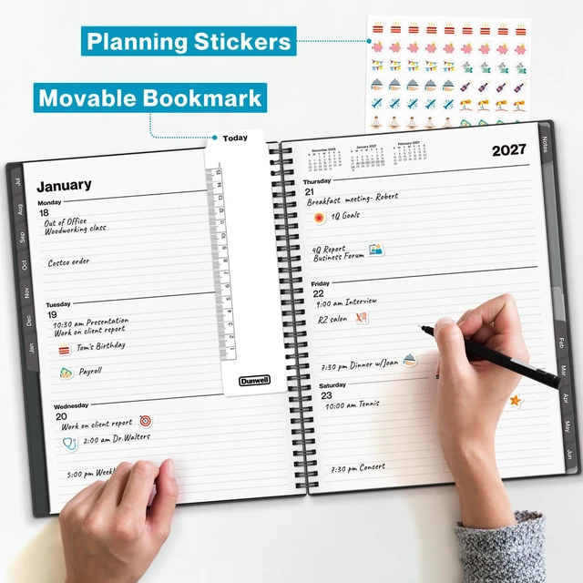 Alt view image 4 of 7 - 2026-2027 Planner 8.5x11, Weekly Monthly Academic Calendar Large 8.5x11 planner calendar offers ample writing space for schedules, appointments, goals, and reminders