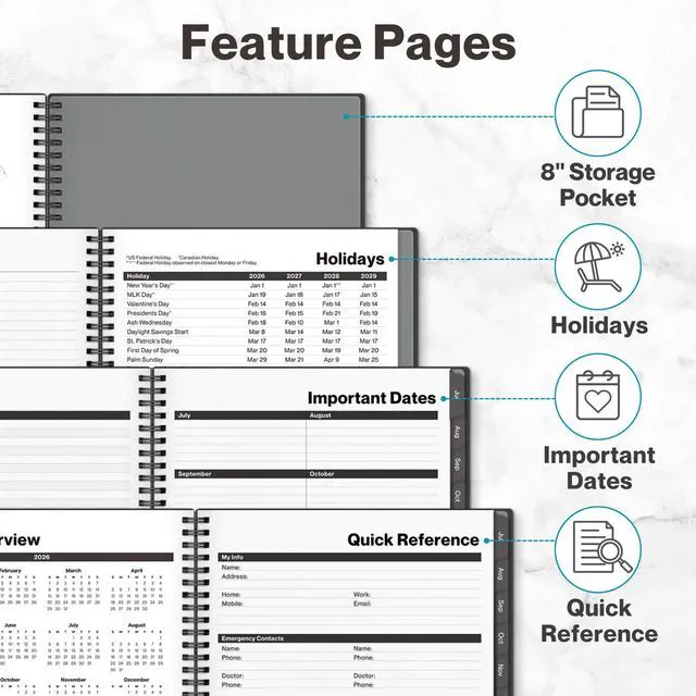Alt view image 7 of 7 - 2026-2027 Planner 8.5x11, Weekly Monthly Academic Calendar Large 8.5x11 planner calendar offers ample writing space for schedules, appointments, goals, and reminders