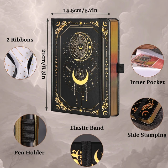 Alt view image 2 of 7 - Line Journal Notebook for Women Men, 316 Pages,8.3x5.8 IN Hardcover A5 College Ruled Notebook for Writing,Vintage Diary with Bookmark, for Work School, Note Taking