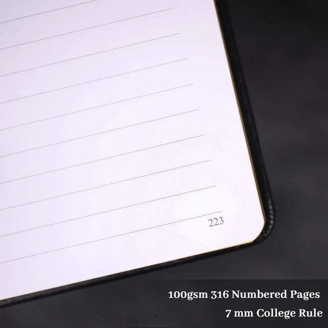 Alt view image 3 of 7 - Line Journal Notebook for Women Men, 316 Pages,8.3x5.8 IN Hardcover A5 College Ruled Notebook for Writing,Vintage Diary with Bookmark, for Work School, Note Taking
