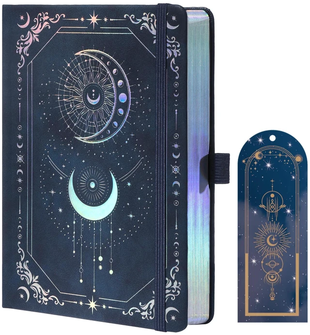 Main image of Line Journal Notebook for Women Men, 316 Pages,8.3x5.8 IN Hardcover A5 College Ruled Notebook for Writing,Vintage Diary with Bookmark, for Work School, Note Taking
