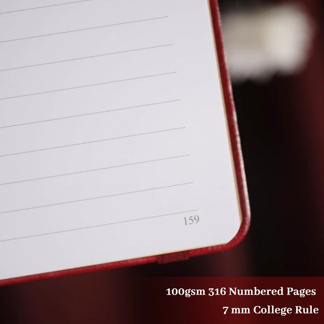 Alt view image 3 of 6 - Line Journal Notebook for Women Men, 316 Pages,8.3x5.8 IN Vintage Diary with Bookmark, Hardcover A5 College Ruled Notebook 316 Numbered Pages for Writing, for Work School, Note Taking