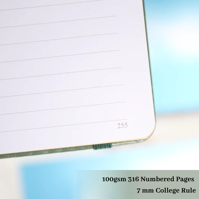 Alt view image 3 of 6 - Line Journal Notebook for Women Men, 316 Pages,8.3x5.8 IN Hardcover A5 College Ruled Notebook for Writing,Vintage Diary with Bookmark, for Work School, Note Taking