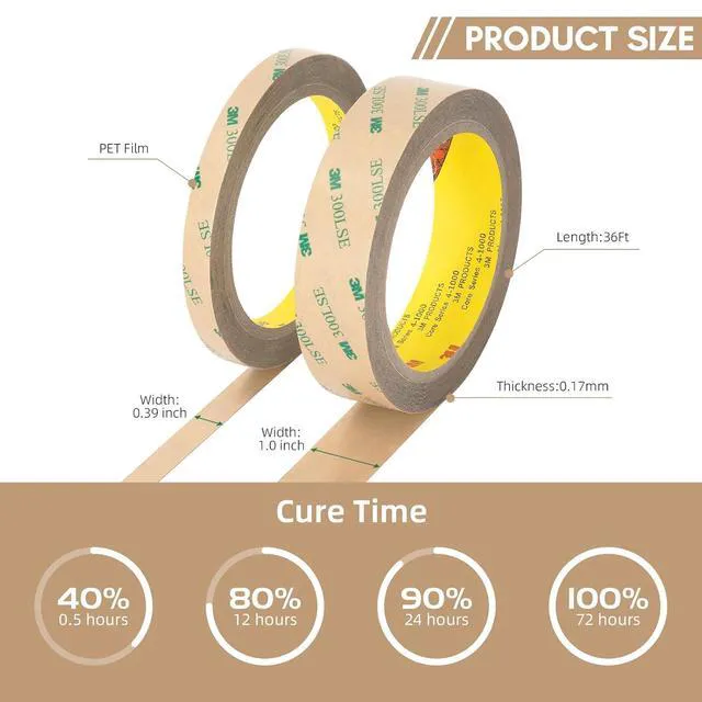 Alt view image 7 of 7 - 3M 300LSE Double Sided Tape 0.75" x 36Ft 2 Pack Heavy Duty Adhesive Tape for Electronics, Laptop & Phone Repairs, Arts, Crafts, Leather Work, Card Making