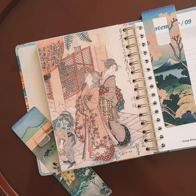 Alt view image 6 of 7 - Hokusai Planner 2026-2027 6.4x7.9in (Aug 26/ Dec 27) 17-month Hardcover agenda, 120gsm paper, monthly academic planner, planner for women