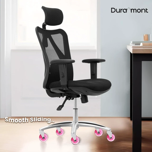 Alt view image 5 of 7 - Office Chair Wheels - Set of 5 Rollerblade-Style Caster Wheels, Smooth & Quiet Rolling, Protects Hardwood Floors & Carpets, Universal Fit, Durable and Long-Lasting - Pink